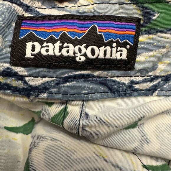 Patagonia Men’s Blue Floral Print Swim‎ Trunks Shorts Size 32 - Picture 2 of 10